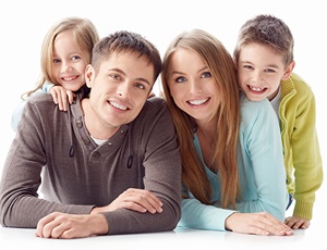 portrait of a smiling family