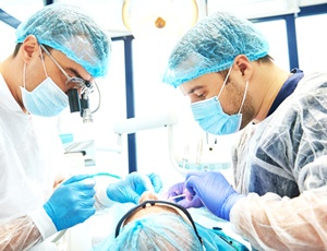 Implant dentists in Harrisburg performing implant surgery