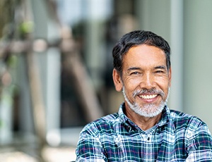 Man smiling with dental implants in Harrisburg