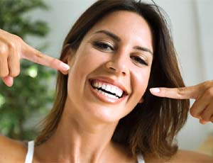 Woman smiling with veneers in Harrisburg