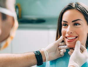 patient smiling during cosmetic consultation in Harrisburg