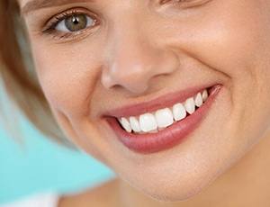 close up of patient smiling after getting veneers in Harrisburg