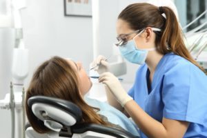 Patient at dentist in Harrisburg