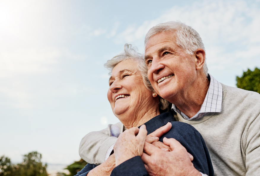 Senior couple smiling
